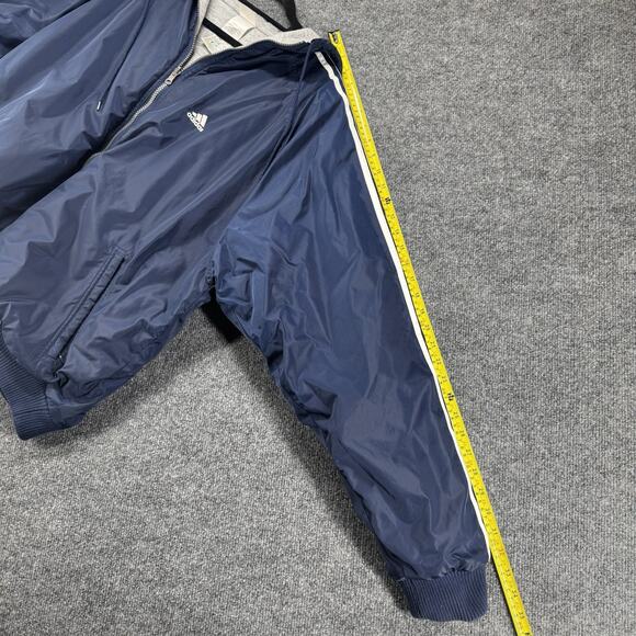 Vintage Y2K Adidas Reversible Hooded Stadium Blue Puffy Jacket Men Size Large - Picture 15 of 15
